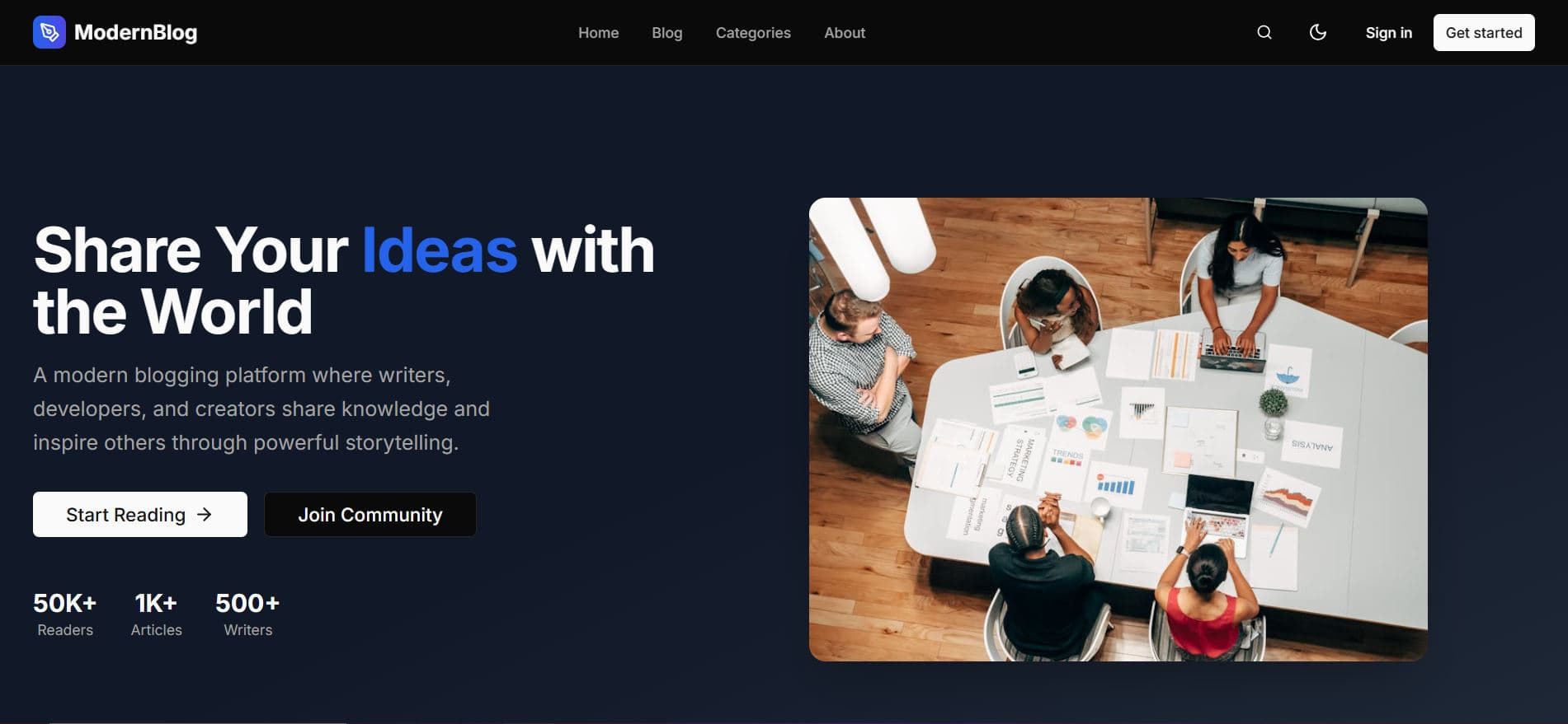 Blog Website Template design preview
